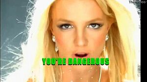 Blonde beauty Britney spears performs a seductive dance with uncut hair